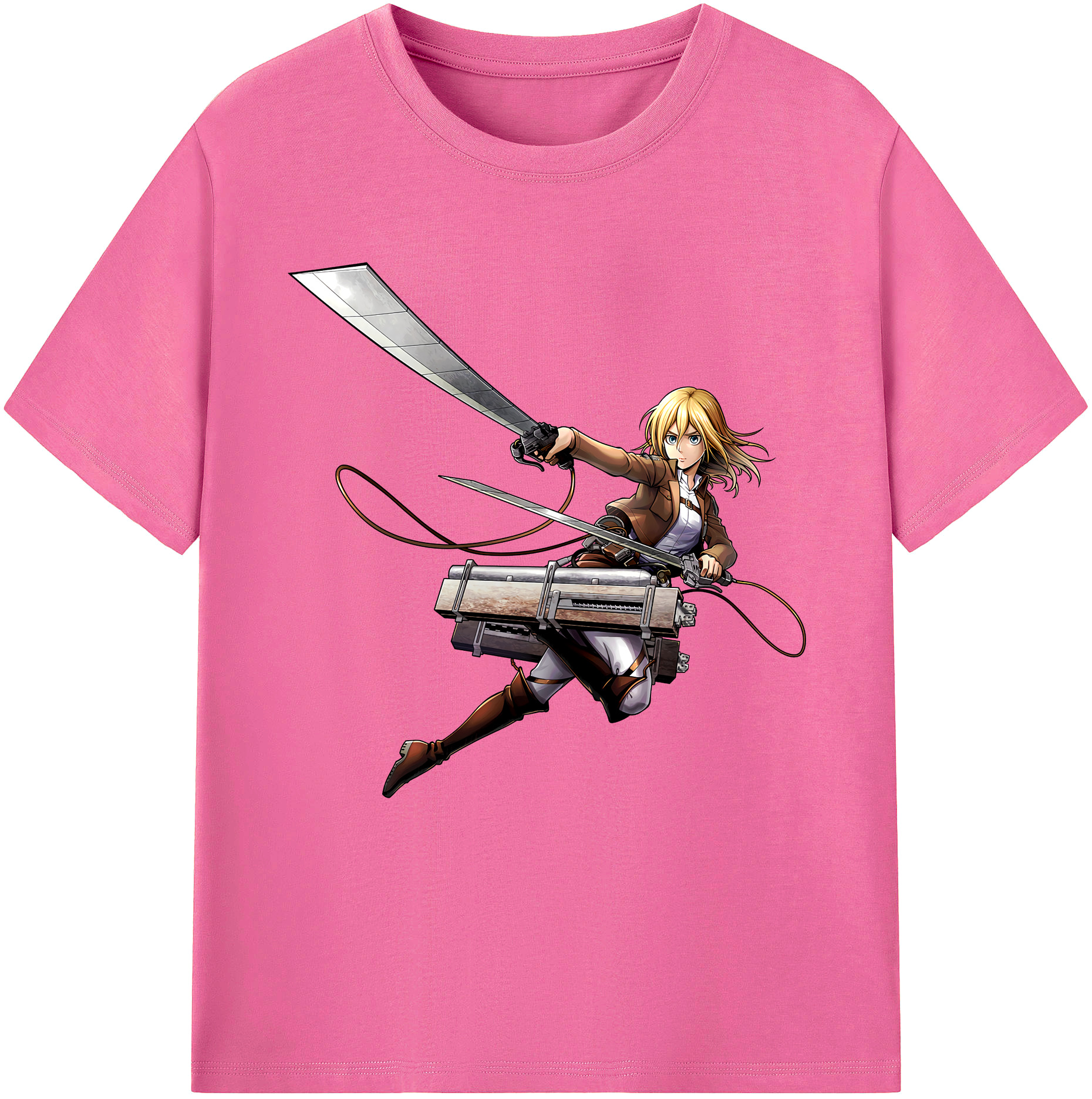 （画像用） 進撃の巨人 クリスタ·レンズ Attack on Titan Christa Lenz レディースカジュアルプリントTシャツ（綿100％）